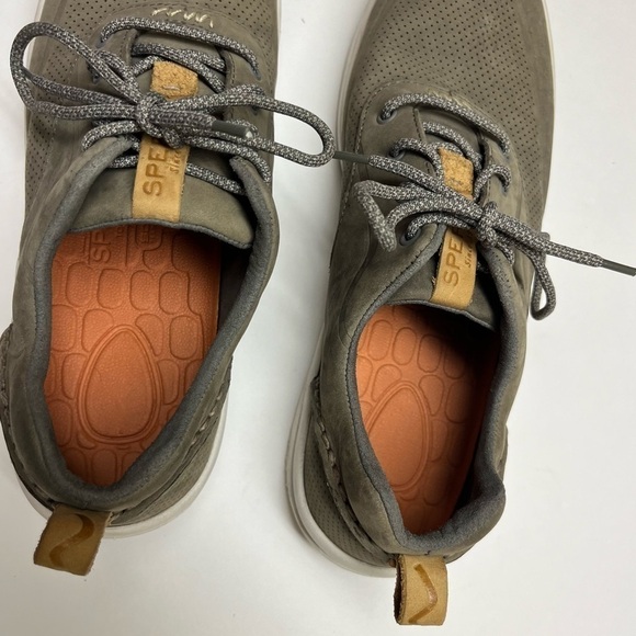 *SOLD* Sperry Top-Sider Mens Gamefish Gray Leather Lace Up Perforated Sneakers - Picture 6 of 9